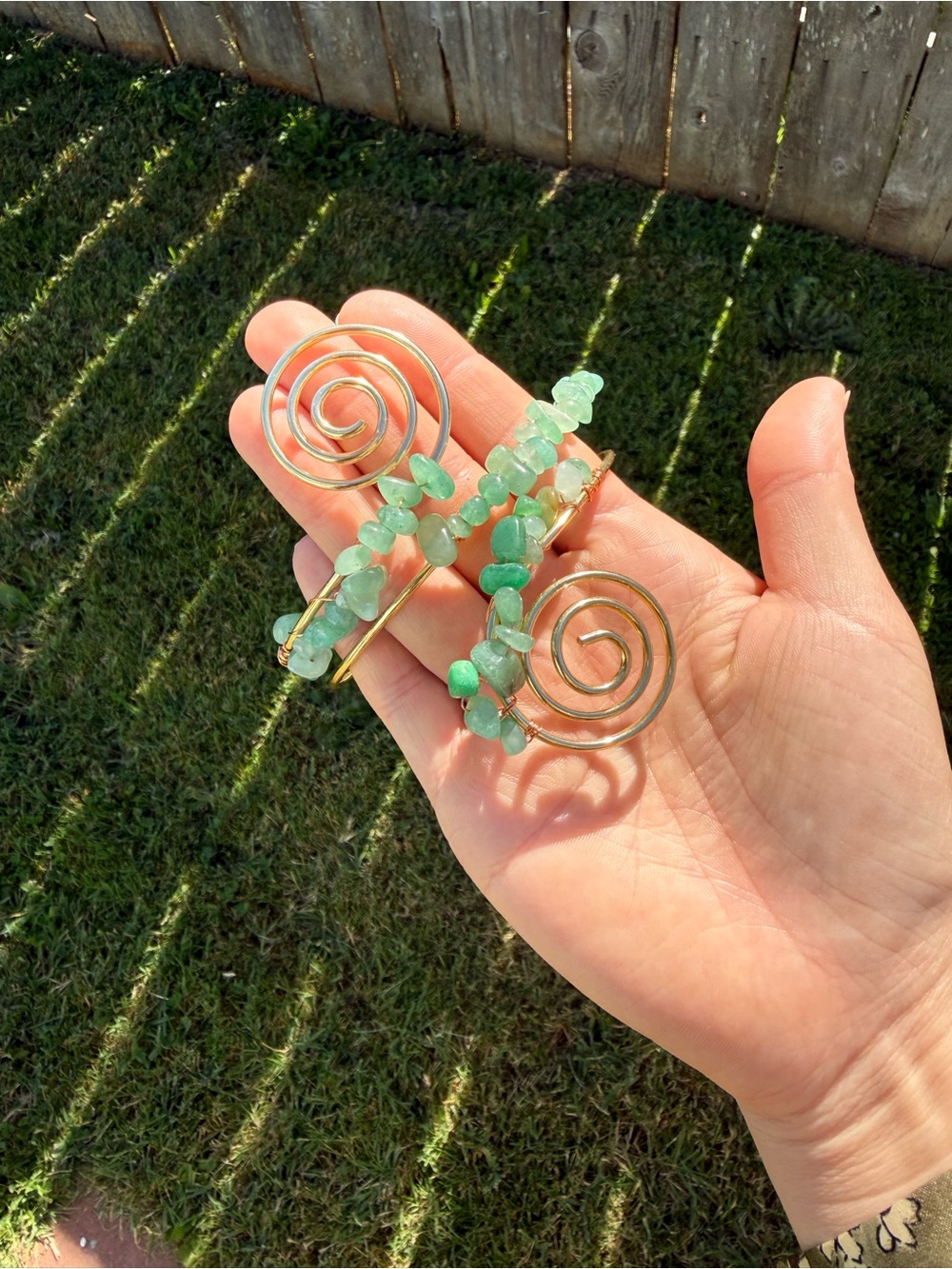 Green Aventurine Spiral Cuff Bracelet